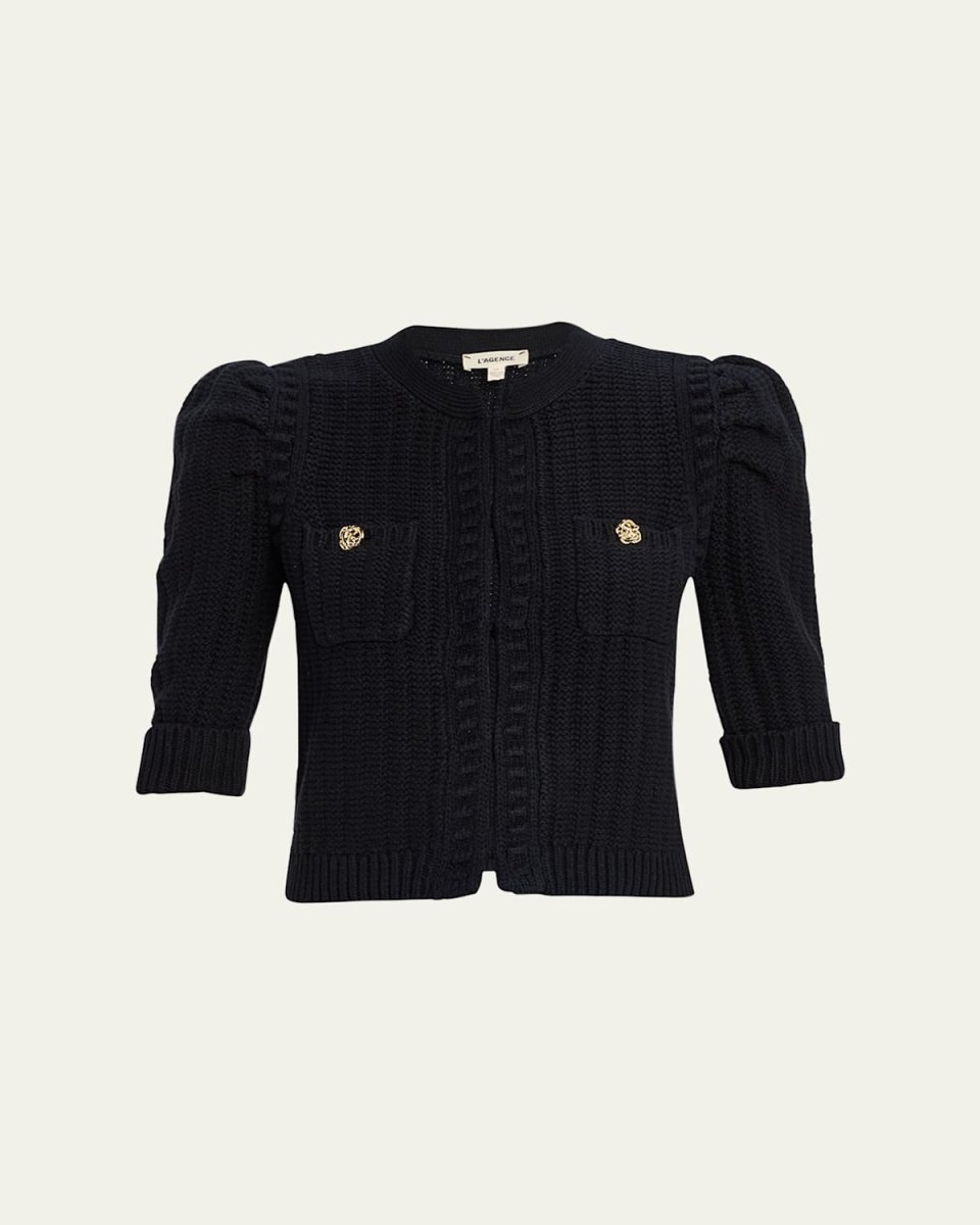 Delilah Cropped Textured Cardigan